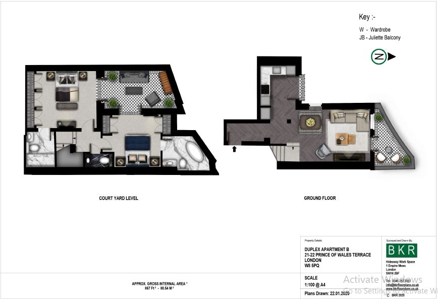 2 bedrooms flat to rent in Prince of Wales Terrace, Kensington, W8-Floorplan