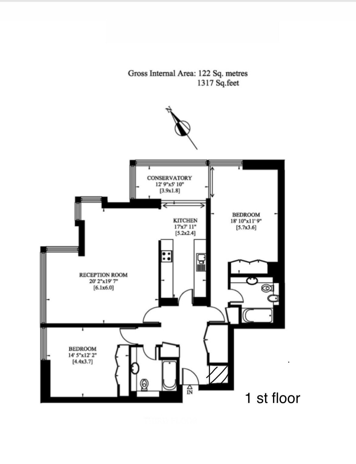 2 bedrooms flat to rent in William Cobbett House, Kensington, W8-Floorplan