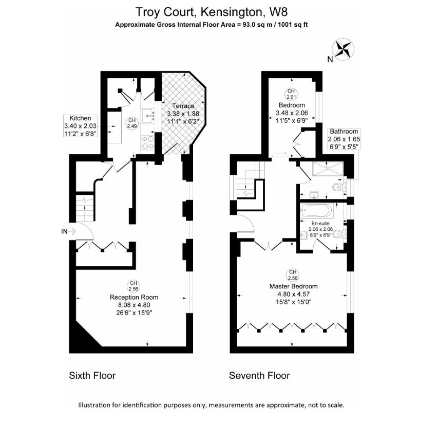 2  bedrooms flat to rent in Troy Court, Kensington High Street, W8-Floorplan
