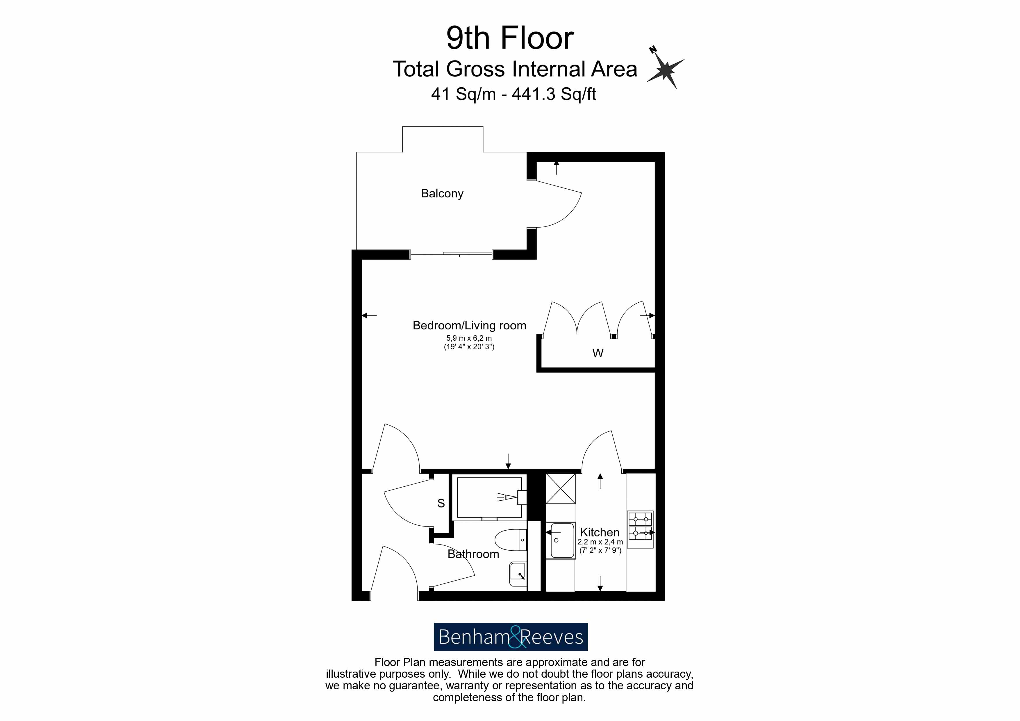 Studio flat to rent in Cromwell Road, Point West Building, SW7-Floorplan