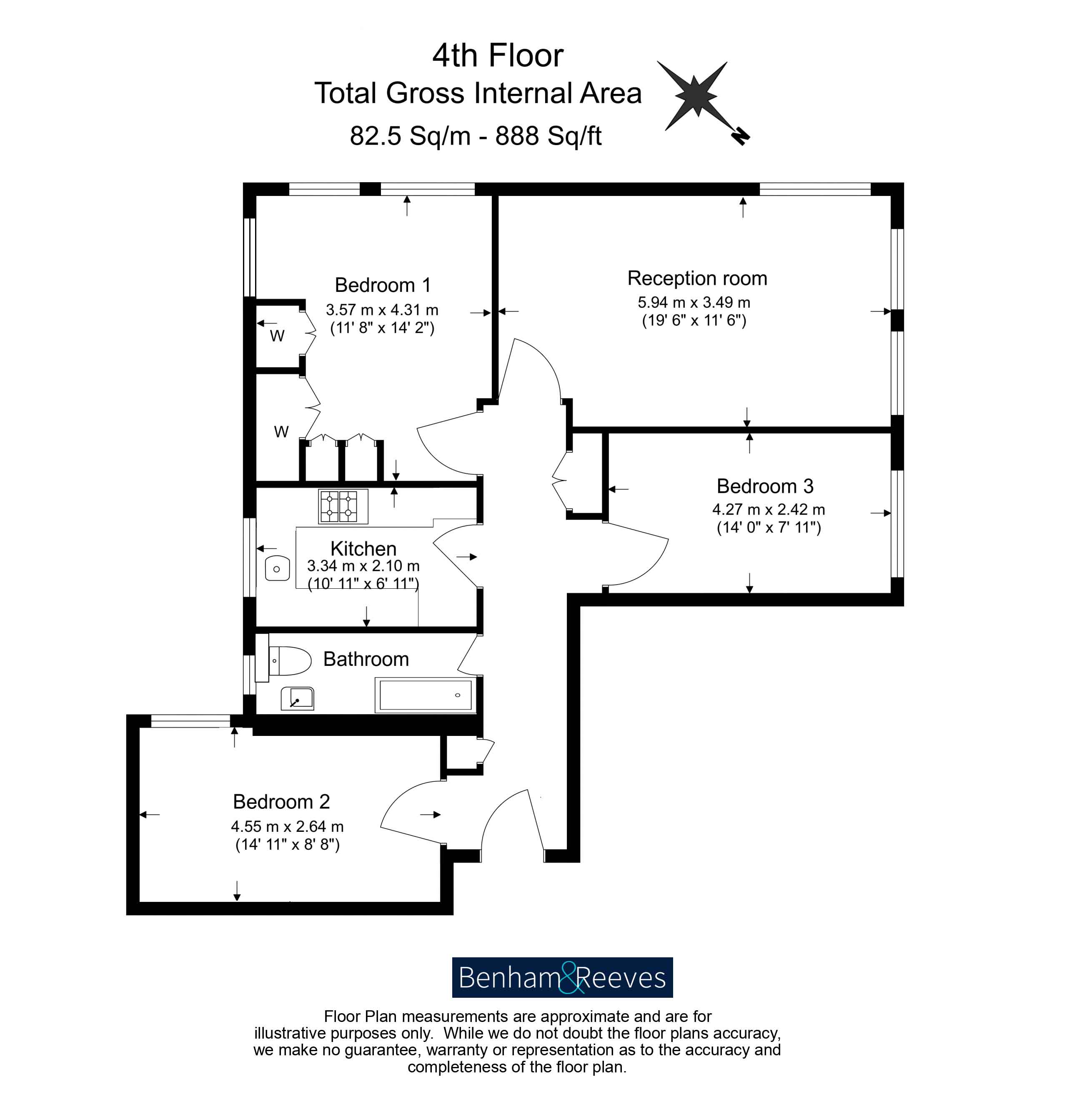3  bedrooms flat to rent in Leonard Court, Kensington, W8-Floorplan