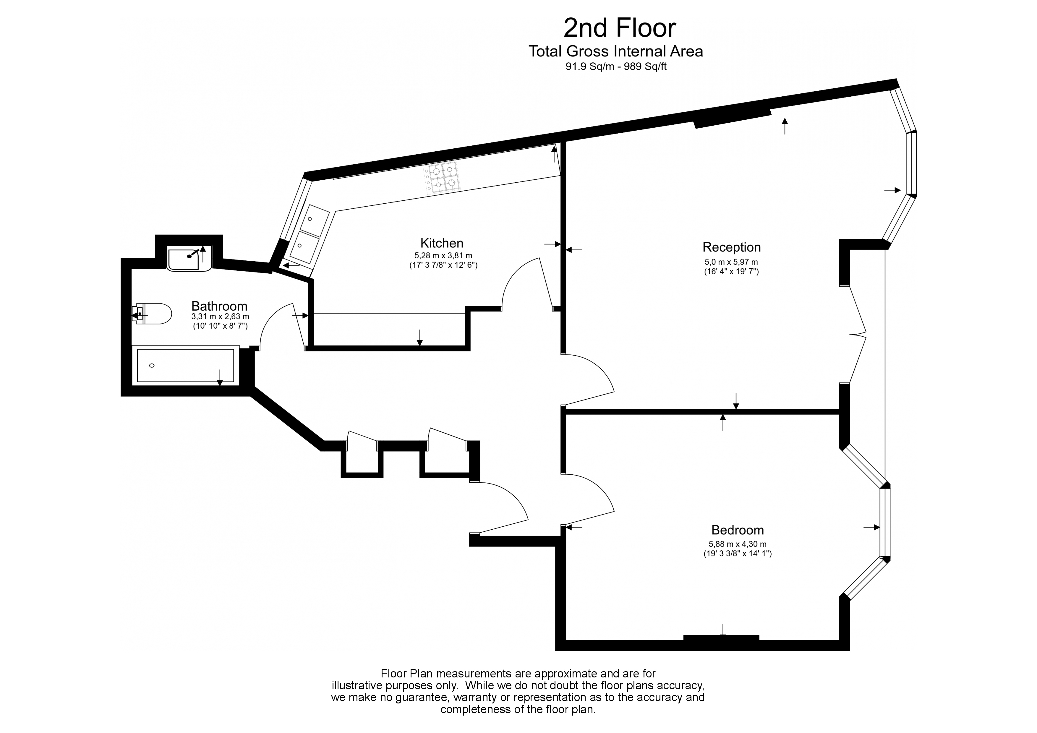 1  bedroom flat to rent in Kensington Court, Kensington, W8-Floorplan
