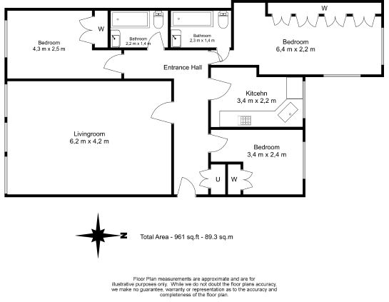 3 bedrooms flat to rent in Lexham Gardens, Kensington, W8-Floorplan