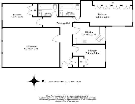 3  bedrooms flat to rent in Lexham Gardens, Kensington, W8-Floorplan