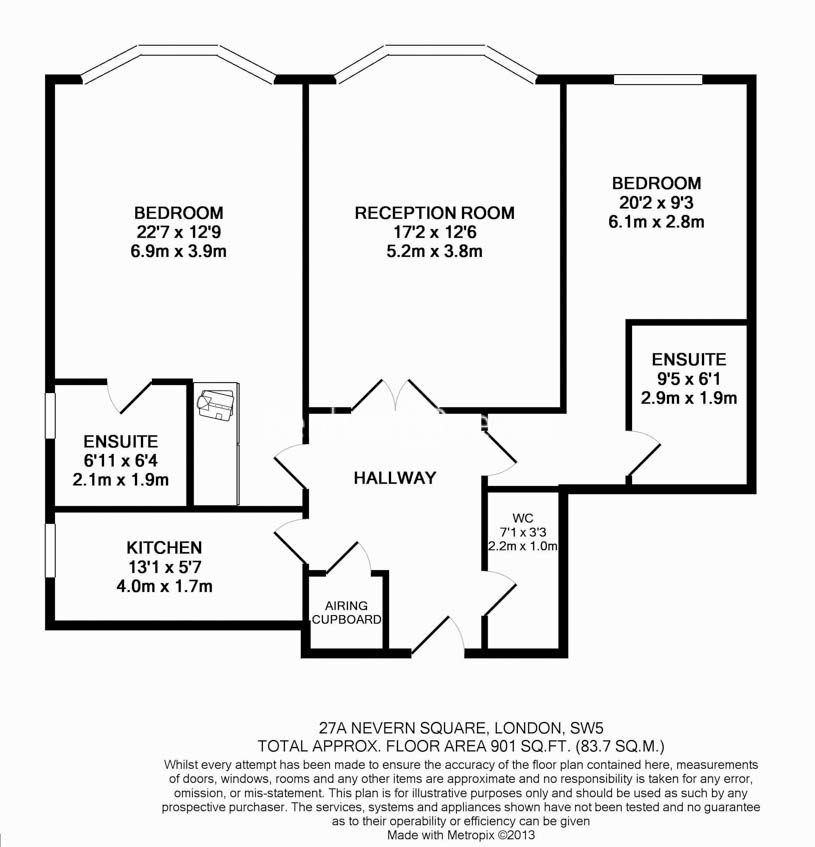 2  bedrooms flat to rent in Nevern Square, Earls Court, SW5-Floorplan