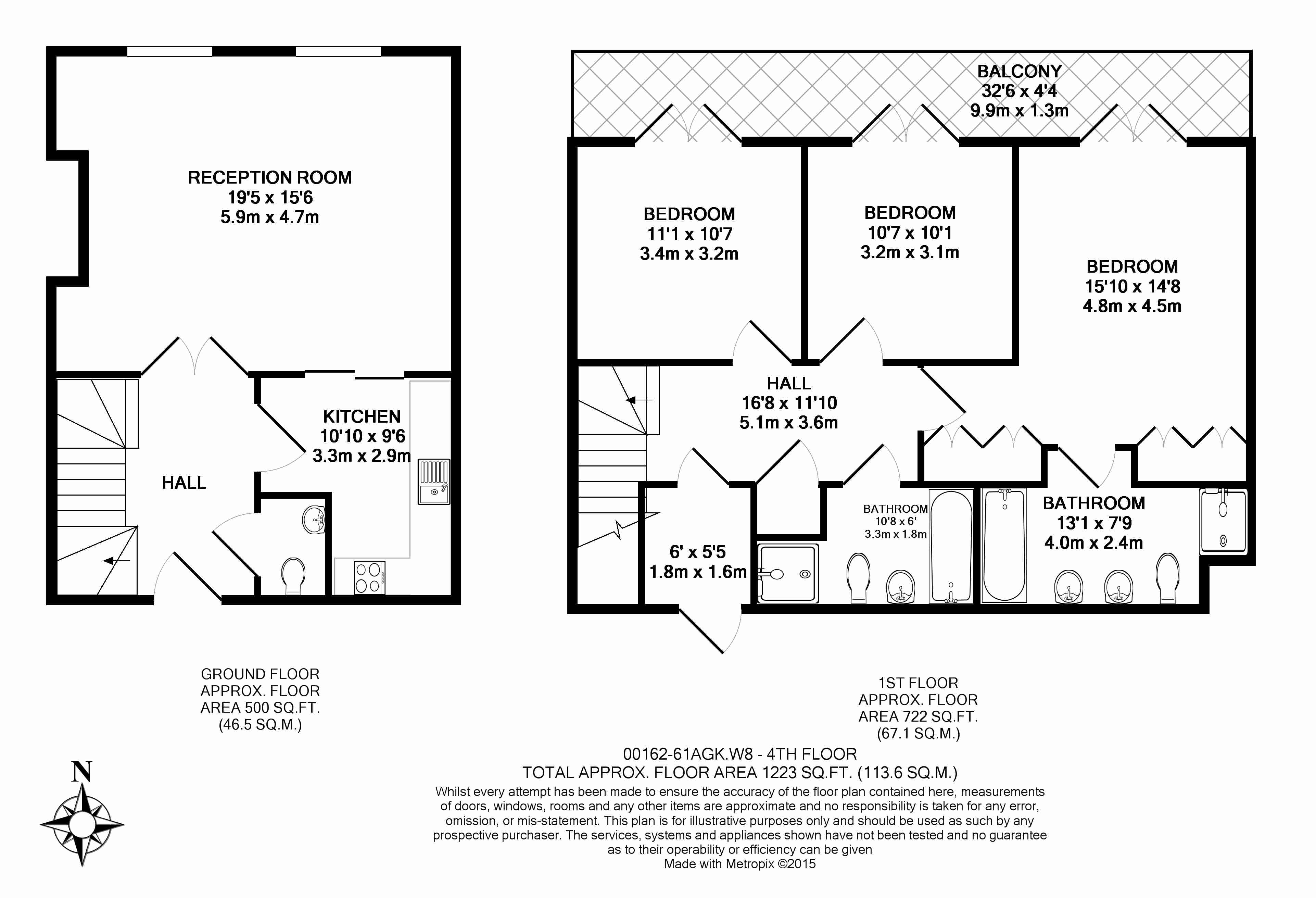 3  bedrooms flat to rent in Duchess of Bedfords Walk, Kensington, W8-Floorplan
