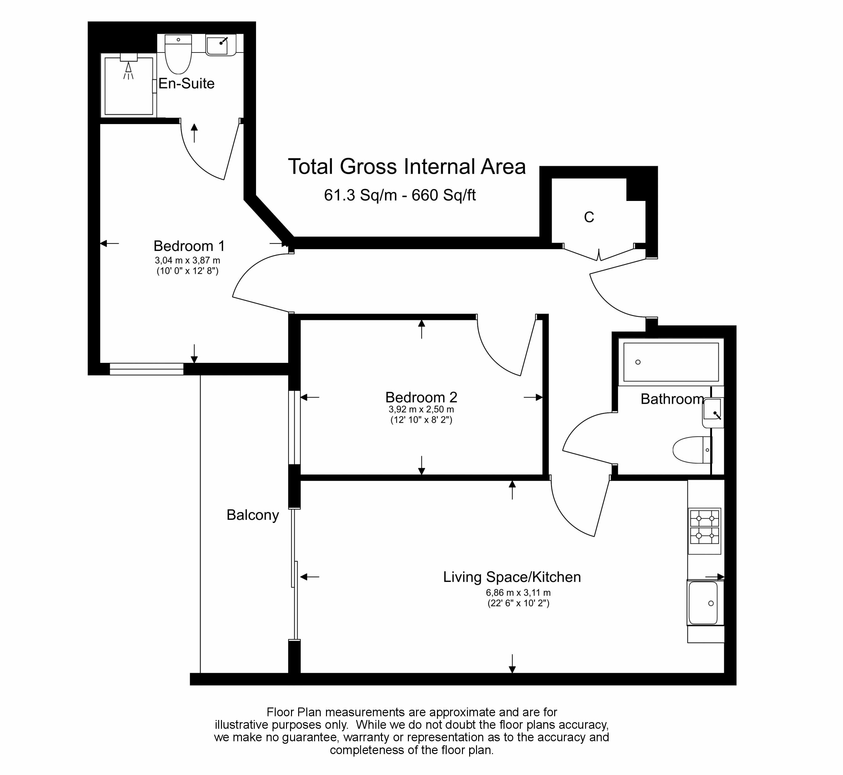 2 bedrooms flat to rent in Heritage Avenue, Colindale, NW9-Floorplan