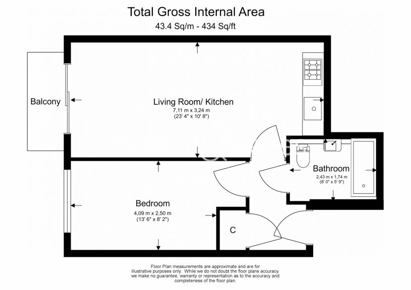 1 bedroom flat to rent in Heritage Avenue, Colindale, NW9-Floorplan