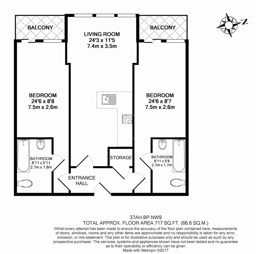 2 bedrooms  for sale in Boulevard Drive, Colindale, NW9-Floorplan