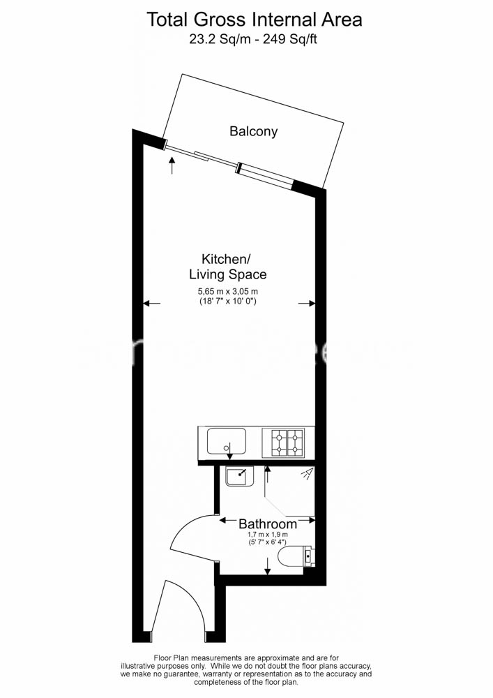 Studio flat to rent in Boulevard Drive, Colindale, NW9-Floorplan