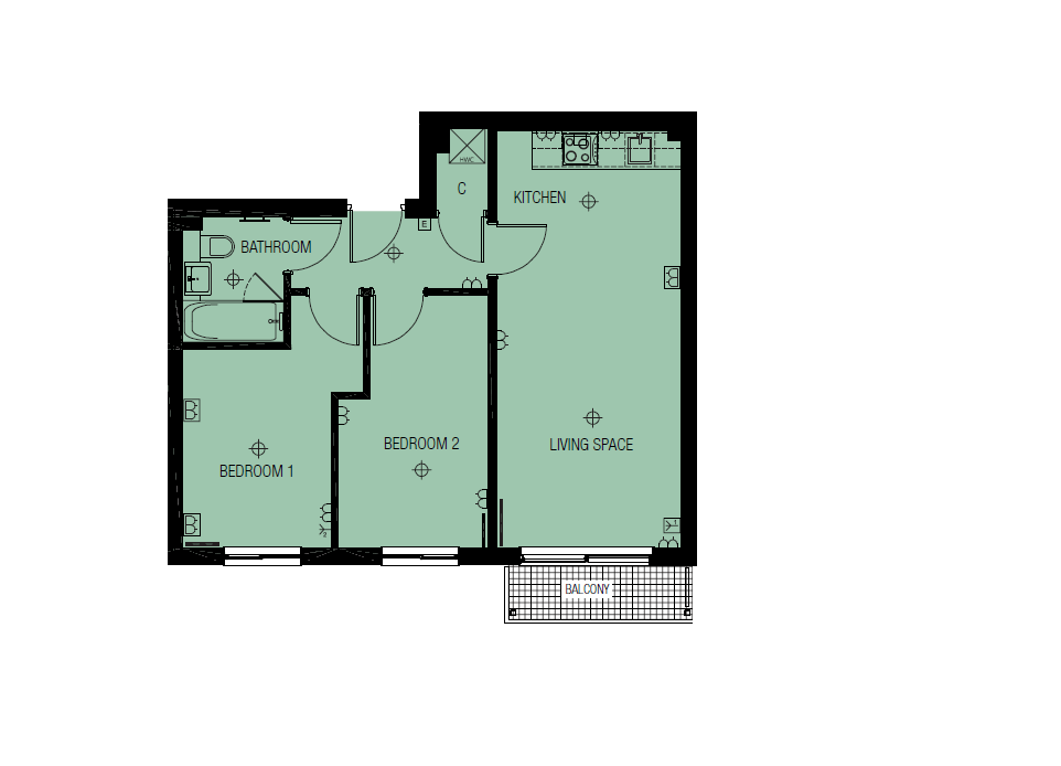 2 bedrooms flat to rent in Heritage Avenue, Colindale, NW9-Floorplan