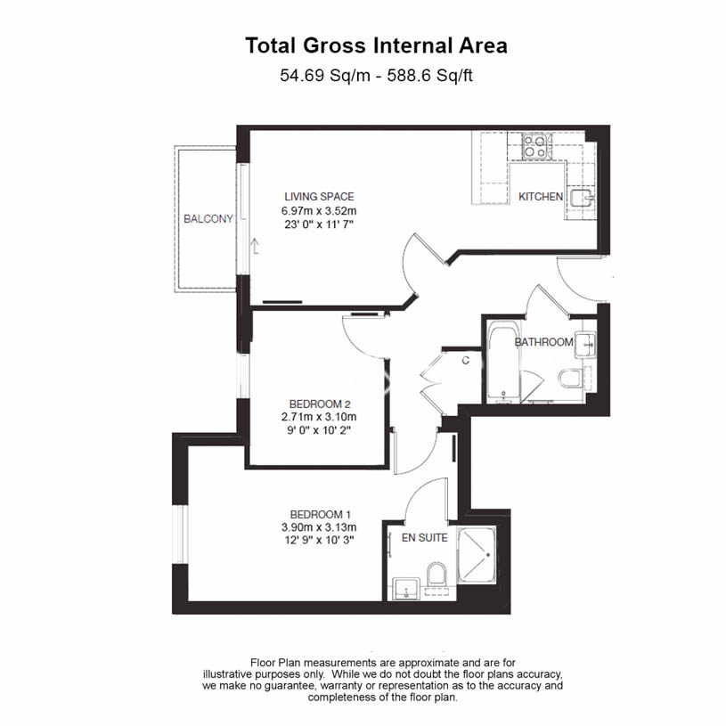 2 bedrooms flat to rent in Heritage Avenue, Colindale, NW9-Floorplan