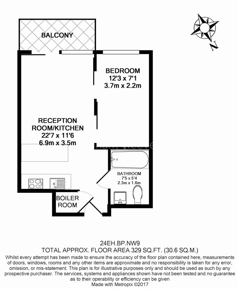 Studio flat to rent in East Drive, Colindale, NW9-Floorplan