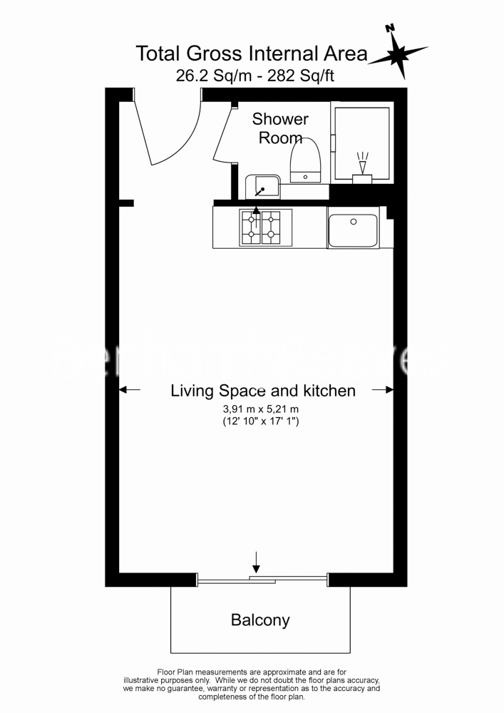 Studio flat to rent in Heritage Avenue, Colindale, NW9-Floorplan