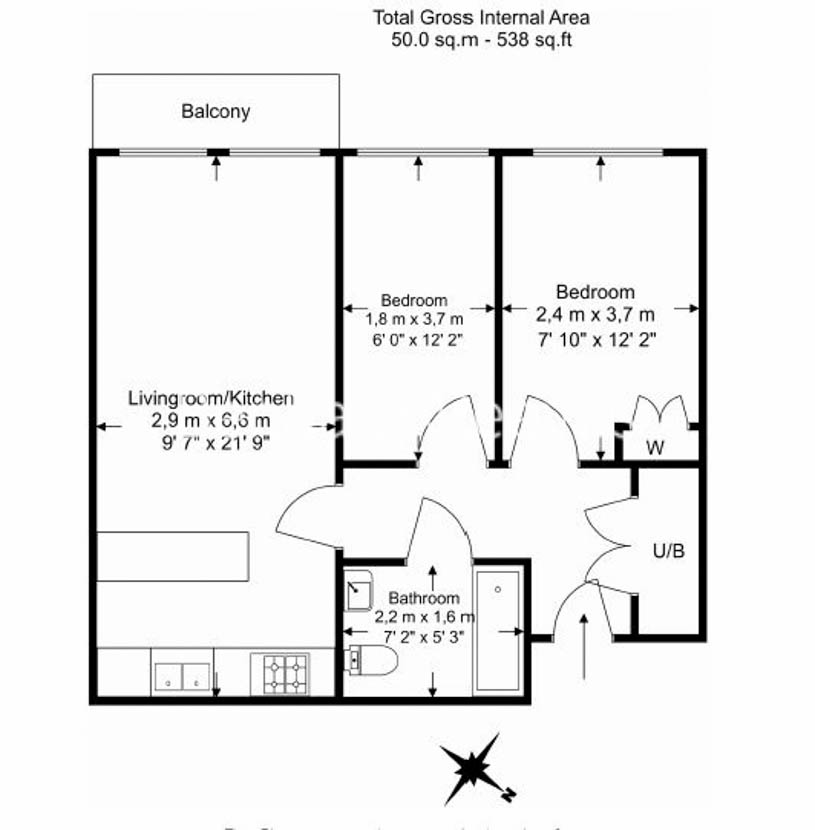 2  bedrooms flat to rent in Heritage Avenue, Beaufort Park, NW9-Floorplan