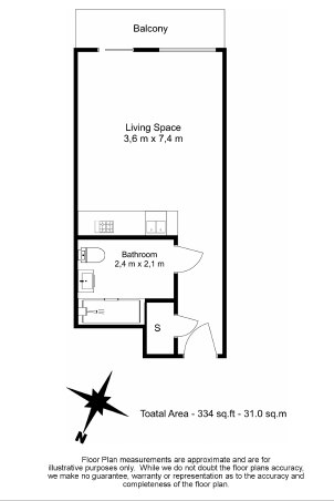 Studio flat to rent in Boulevard Drive, Colindale, NW9-Floorplan