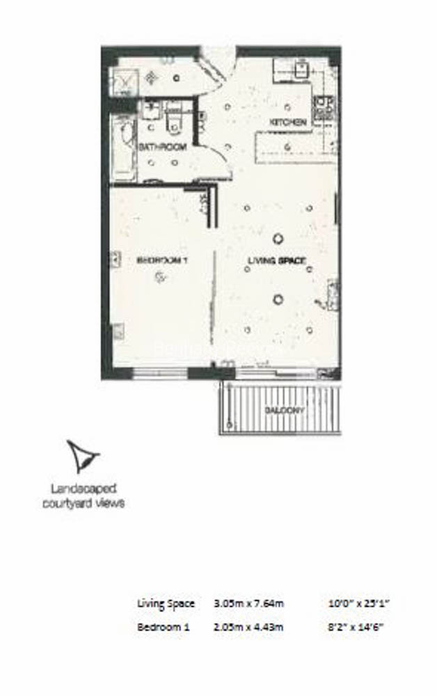 1  bedroom flat to rent in Boulevard Drive, Colindale, NW9-Floorplan