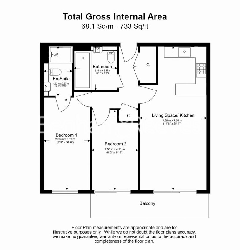 2 bedrooms flat to rent in Boulevard Drive, Colindale, NW9-Floorplan