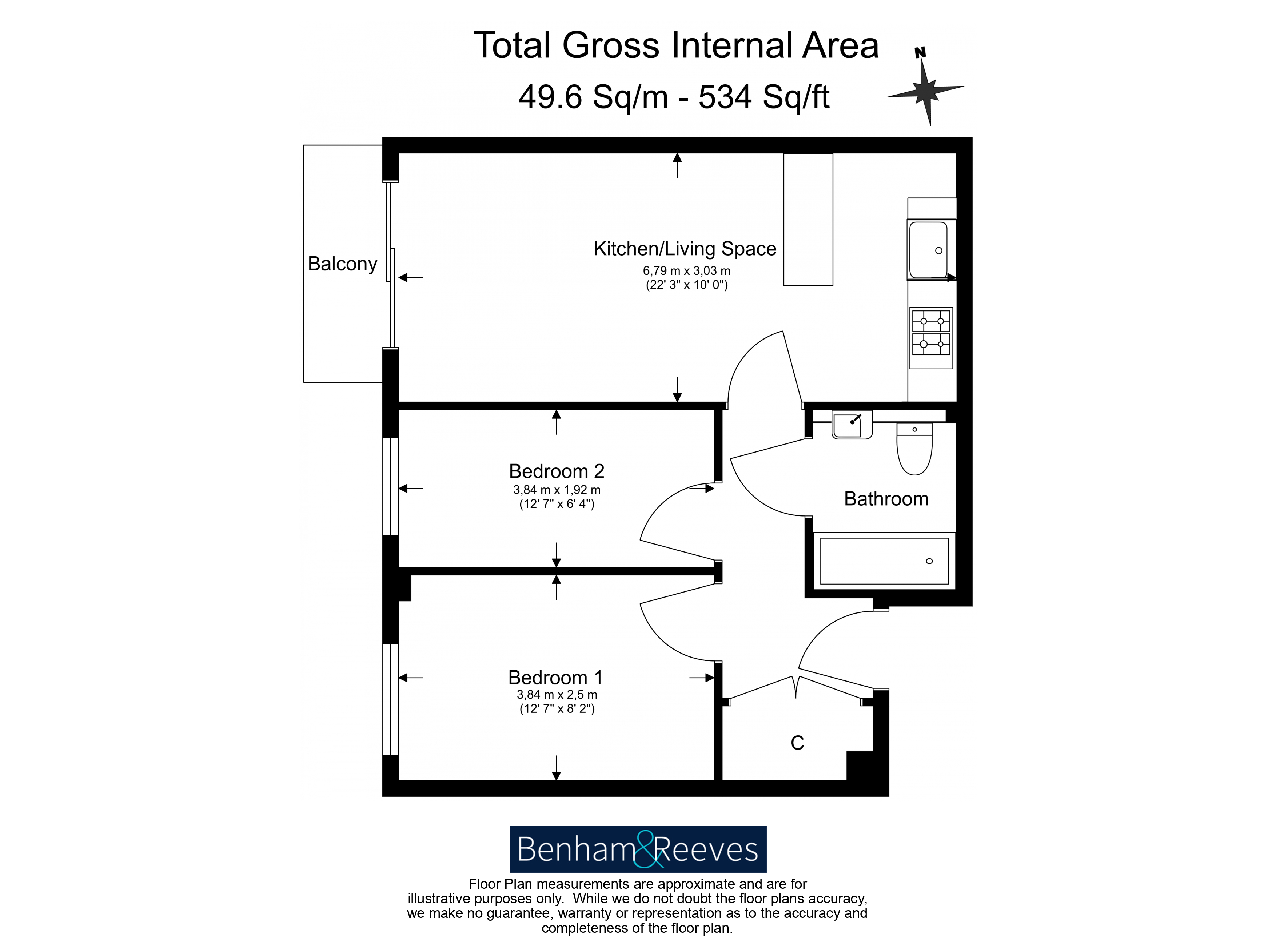 2  bedrooms flat to rent in Beaufort Park, Colindale, NW9-Floorplan
