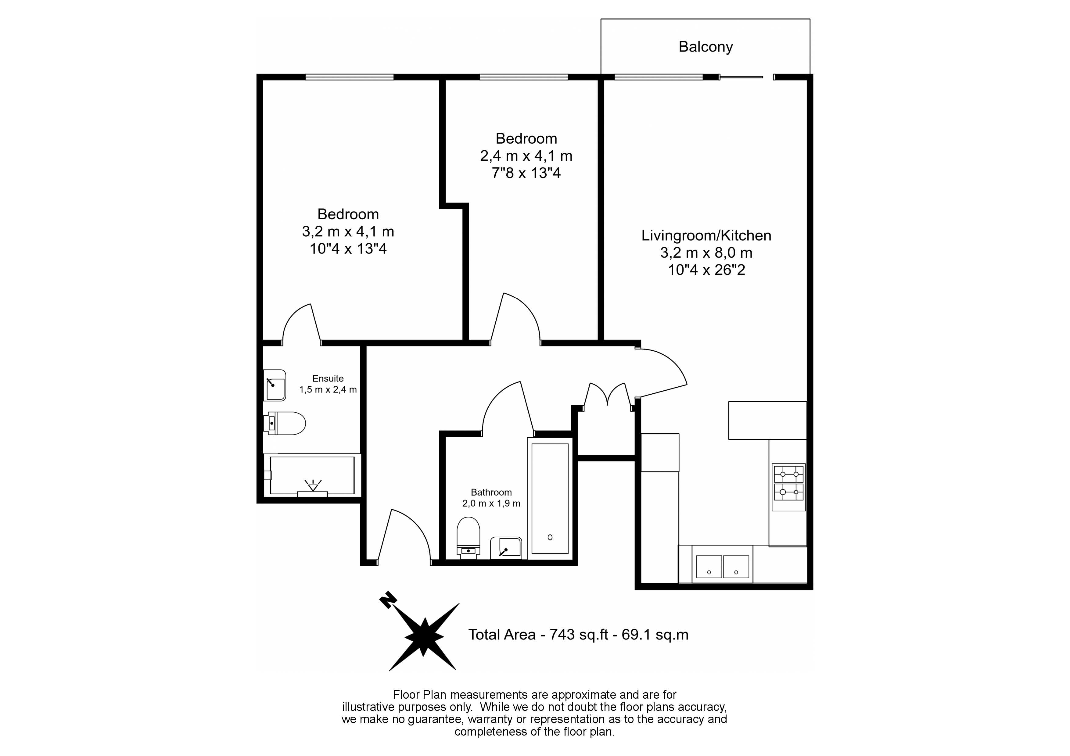 2  bedrooms flat to rent in East Drive, Colindale, NW9-Floorplan