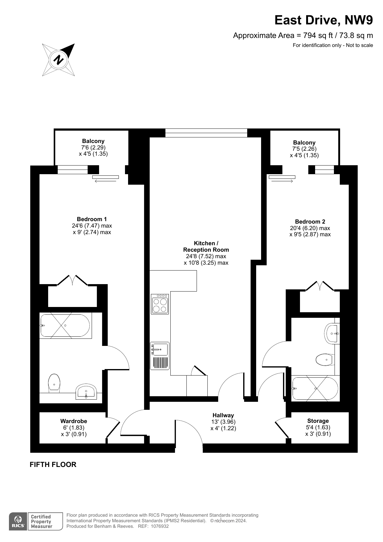 2  bedrooms flat to rent in Empire House, Colindale, NW9-Floorplan