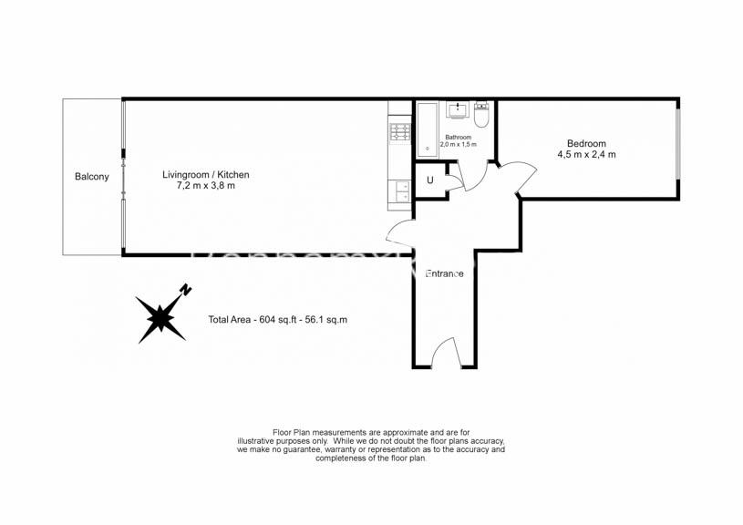 1  bedroom flat to rent in Boulevard Drive, Colindale, NW9-Floorplan