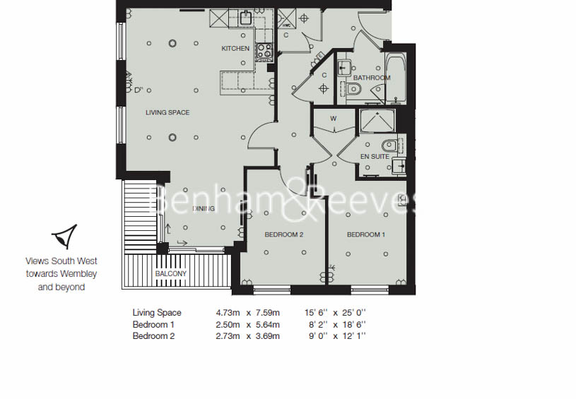 2  bedrooms flat to rent in Heritage Avenue, Colindale, NW9-Floorplan