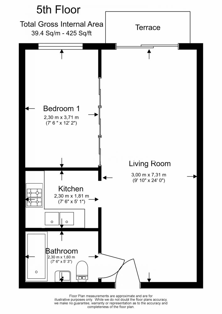 1 bedroom flat to rent in Boulevard Drive, Colindale, NW9-Floorplan