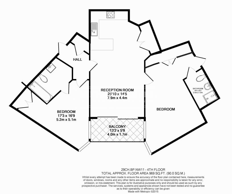 2  bedrooms flat to rent in Aerodrome Road, Colindale, NW9-Floorplan