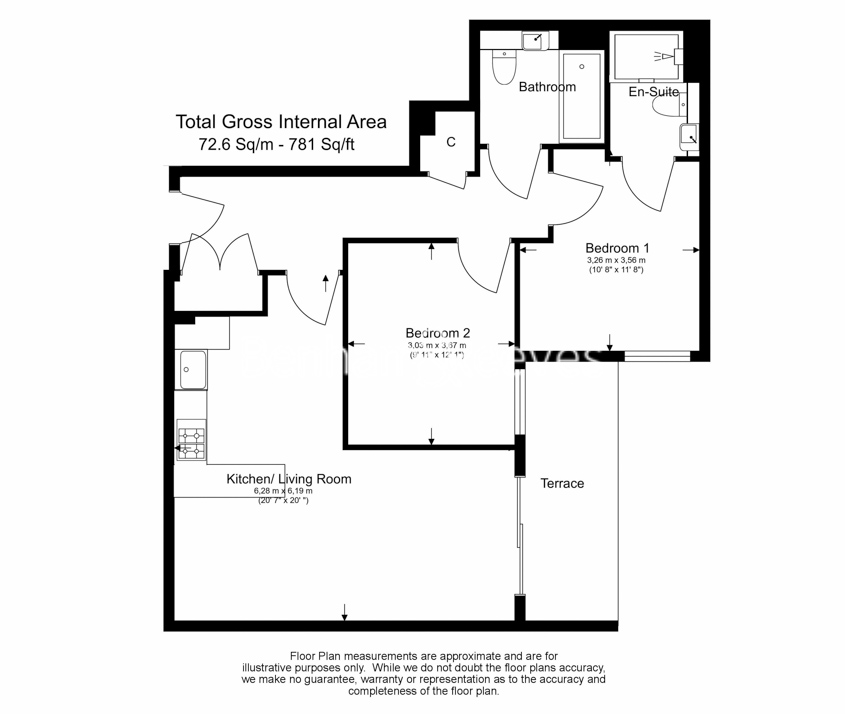 2 bedrooms flat to rent in Boulevard Drive, Colindale, NW9-Floorplan