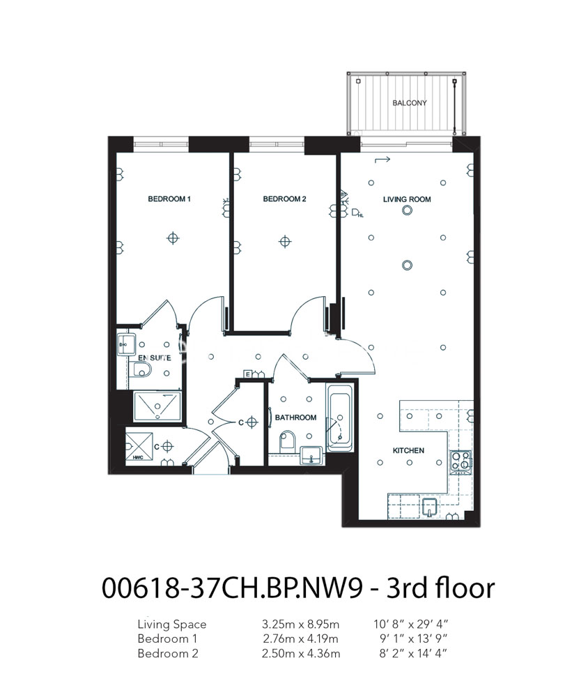 2  bedrooms flat to rent in Boulevard Drive, Colindale, NW9-Floorplan