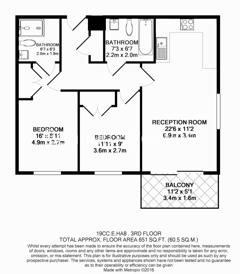 2  bedrooms flat to rent in Zodiac Close, Edgware, HA8-Floorplan