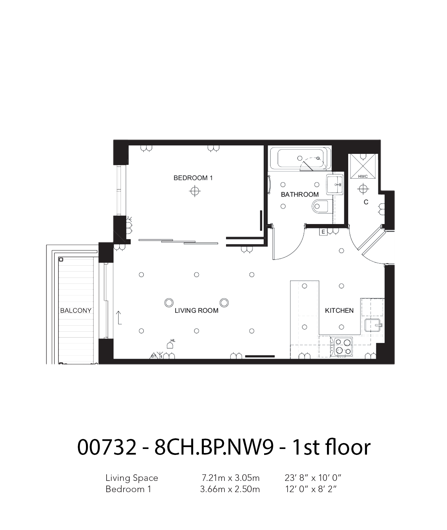 1  bedroom flat to rent in Boulevard Drive, Colindale, NW9-Floorplan