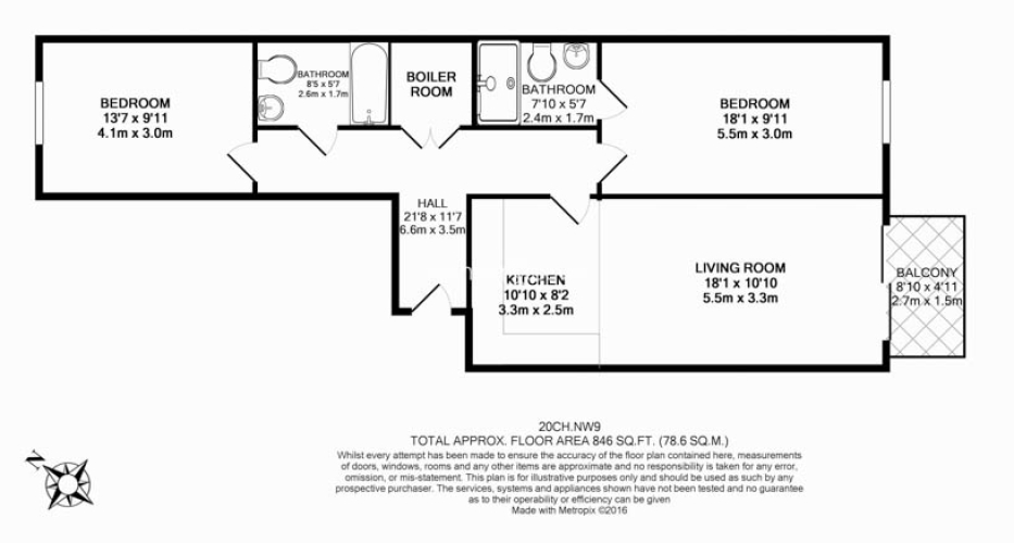 2 bedrooms flat to rent in Boulevard Drive, Colindale, NW9-Floorplan