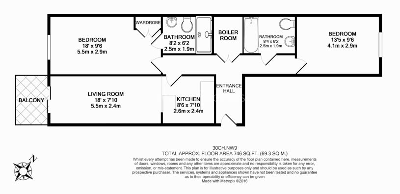 2 bedrooms  for sale in Boulevard Drive, Colindale, NW9-Floorplan