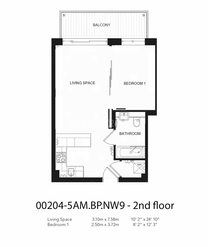 1 bedroom flat to rent in Boulevard Drive, Colindale, NW9-Floorplan