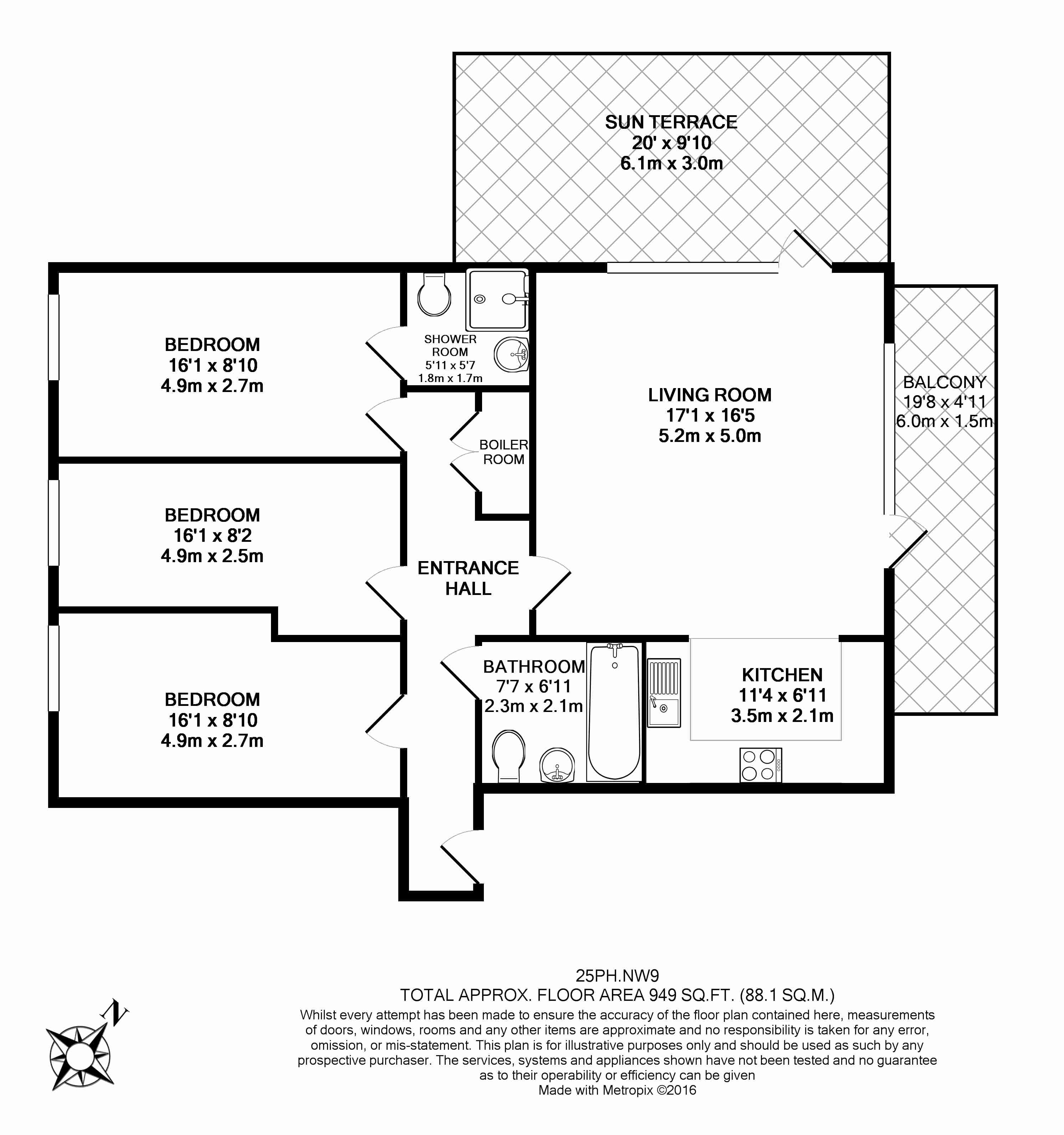 3  bedrooms flat to rent in Charcot Road, Colindale, NW9-Floorplan