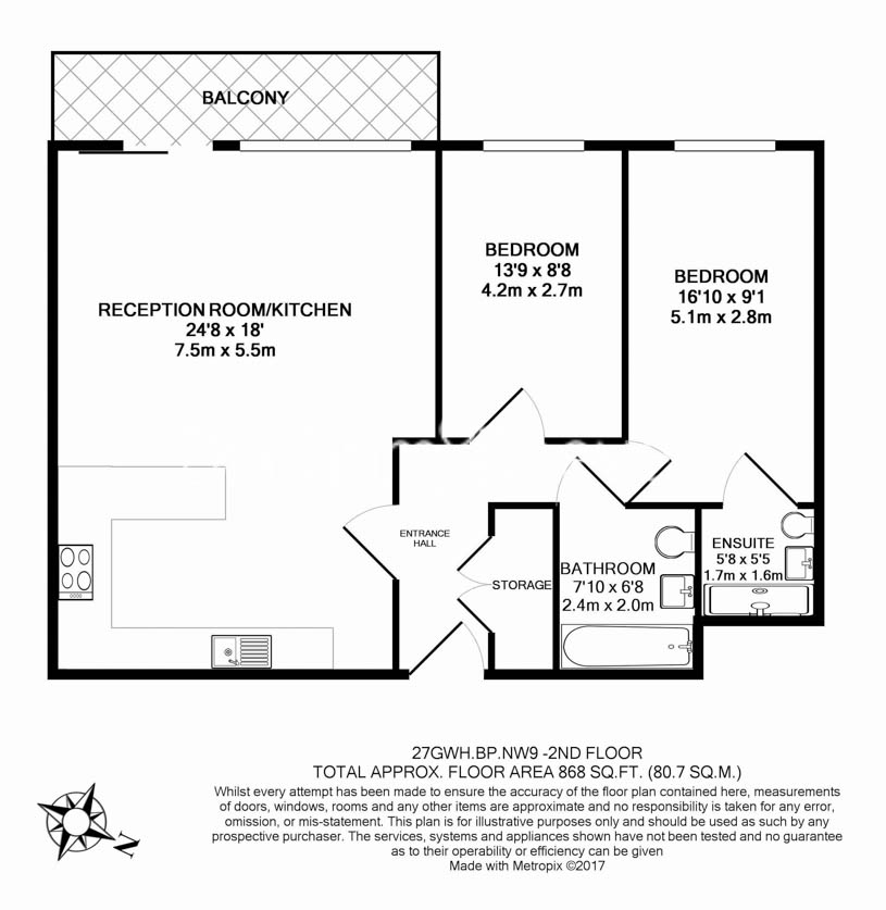 2  bedrooms flat to rent in Beaufort Square, Colindale, NW9-Floorplan