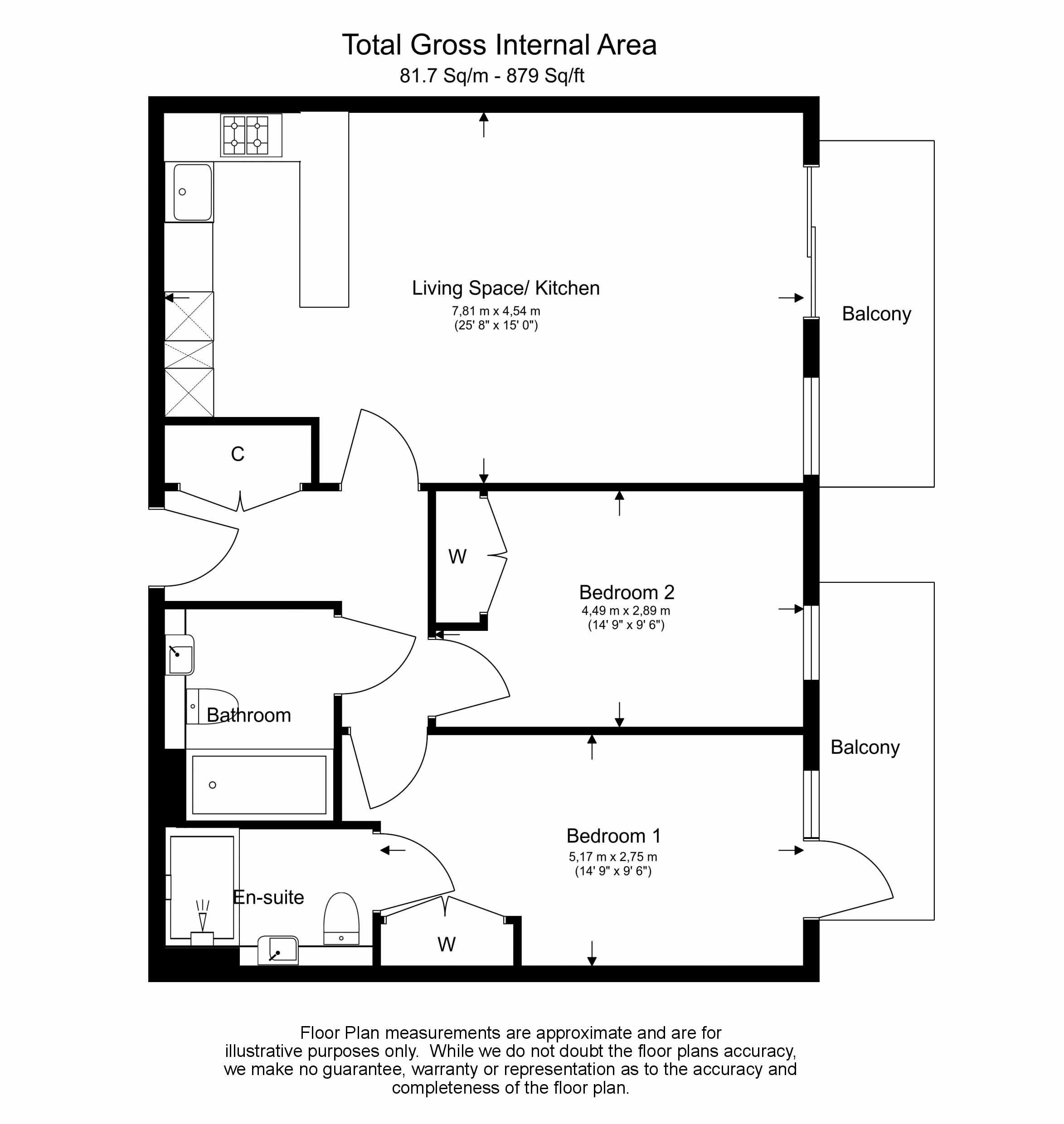 2 bedrooms flat to rent in Beaufort Square, Colindale, NW9-Floorplan