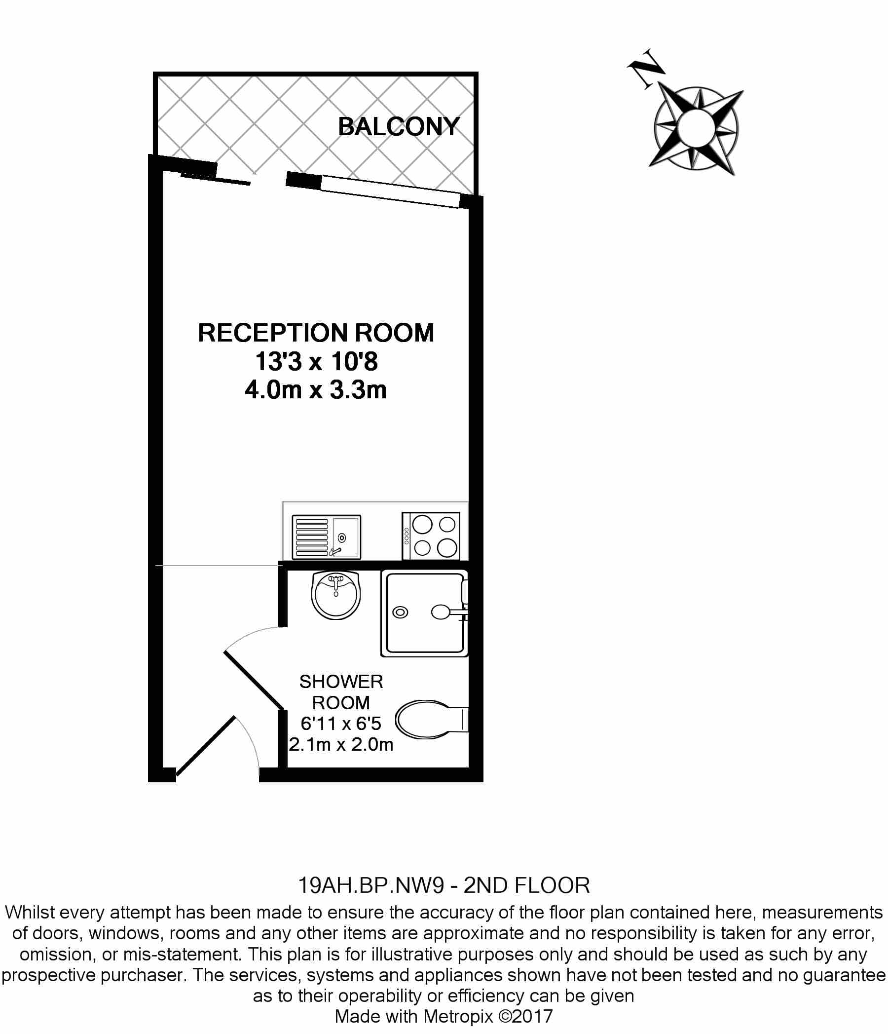 Studio flat to rent in Boulevard Drive, Colindale, NW9-Floorplan