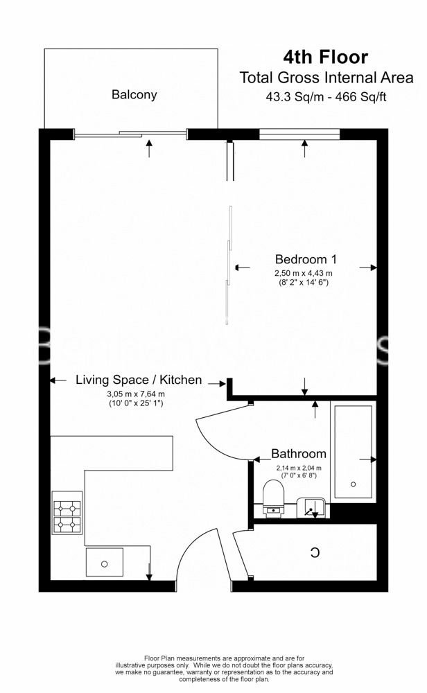 1 bedroom flat to rent in East Drive, Colindale, NW9-Floorplan