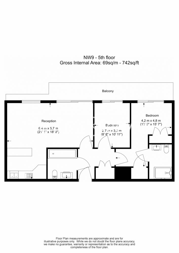 2  bedrooms flat to rent in Heritage Avenue, Colindale, NW9-Floorplan