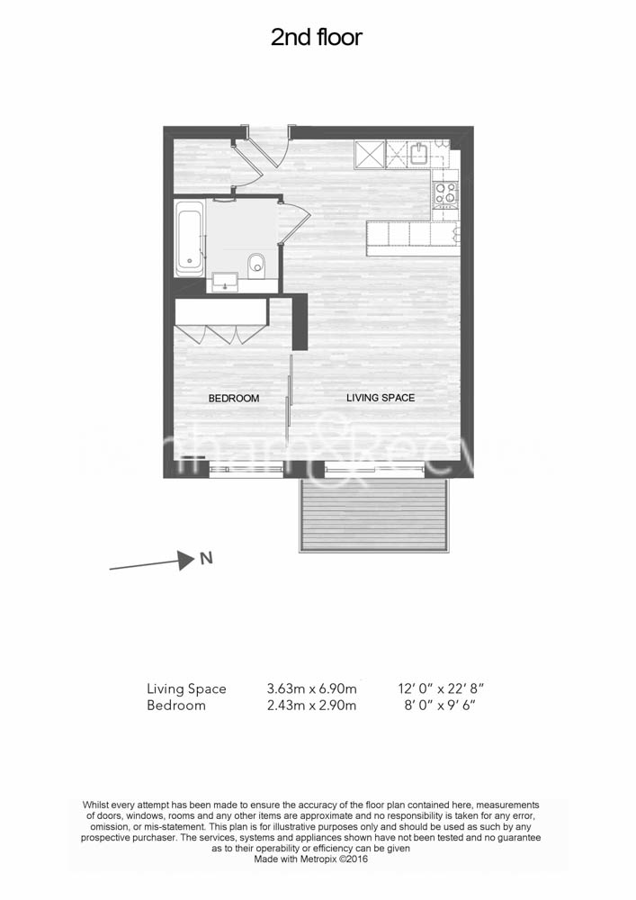 Studio flat to rent in Beaufort Square, Colindale, NW9-Floorplan