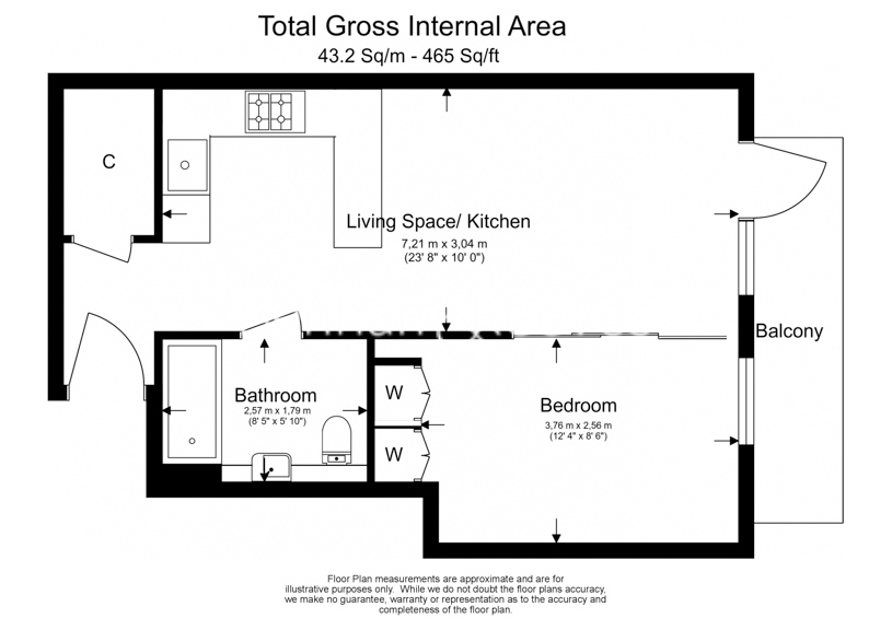 1  bedroom flat to rent in Beaufort Square, Colindale, NW9-Floorplan