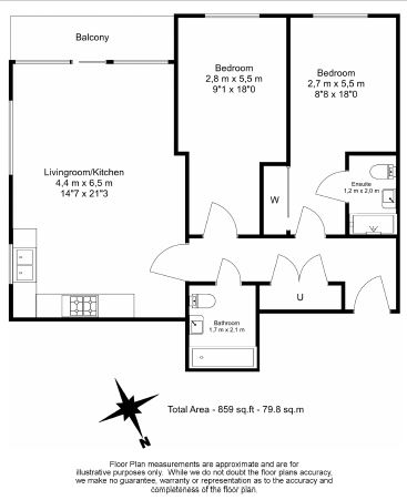 2 bedrooms flat to rent in Lismore Boulevard, Colindale, NW9-Floorplan