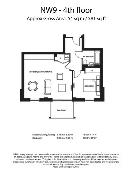 1 bedroom flat to rent in Lismore Boulevard, Colindale, NW9-Floorplan