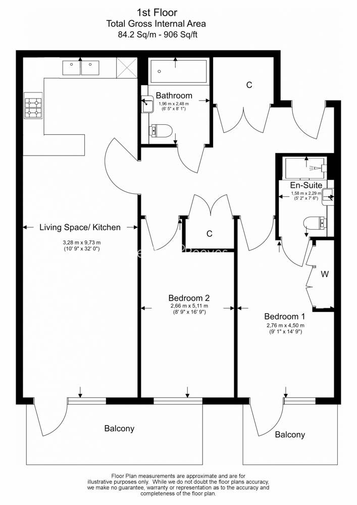 2  bedrooms flat to rent in Beaufort Square, Colindale, NW9-Floorplan