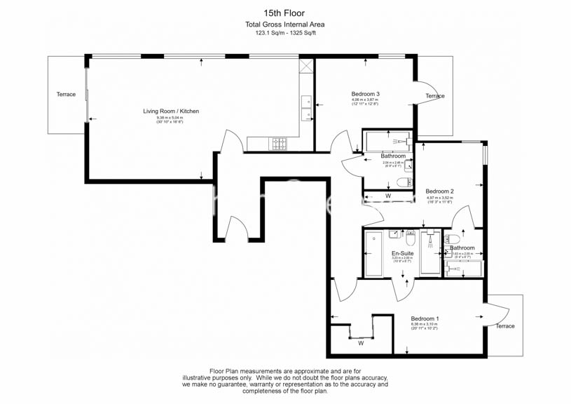 3 bedrooms flat to rent in Beaufort Square, Colindale, NW9-Floorplan