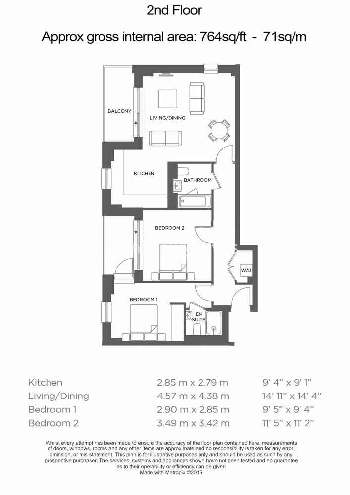 2  bedrooms flat to rent in Felar Drive, Colindale, NW9-Floorplan