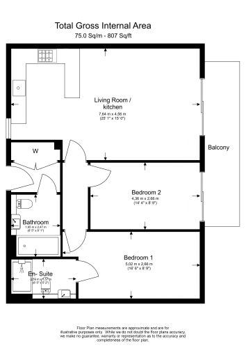 2  bedrooms flat to rent in Aerodrome Road, Colindale, NW9-Floorplan